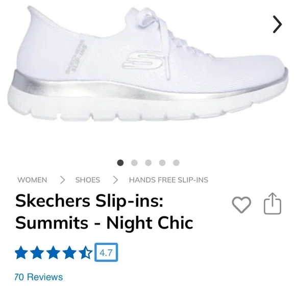 Skechers Summits Slip-Ins Sneakers in White - Picture 2 of 10